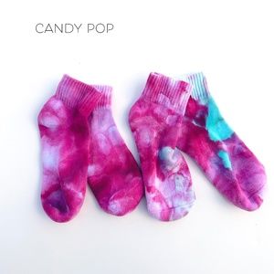Tie Dye Kids Socks Hot Pink Mid Crew Socks Kids M 5-10 years Fuchsia Ice Dye Sox